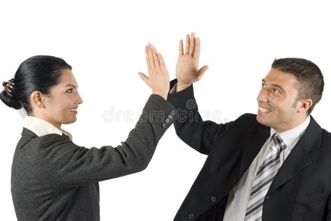 Business People Give High Five Stock Photo Image Of Business Friend
