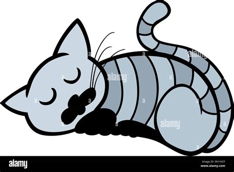 Sleeping Cat Cartoon Illustration Stock Vector Image And Art Alamy