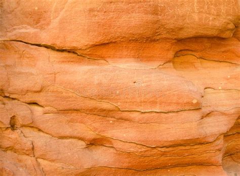 Texture Of Orange Stone Rock In A Colored Canyon Close Up Stock Image