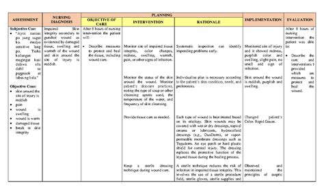 Impaired Skin Integrity Ncp Assessment Nursing Diagnosis Planning