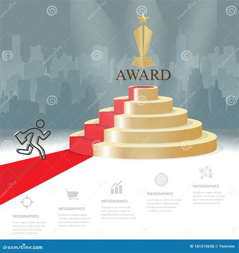 Five Staircase Strategy Steps To Award Podium Vector Business