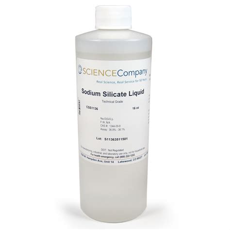Technical Grade Sodium Silicate Solution Or Water Glass 16oz For Sale