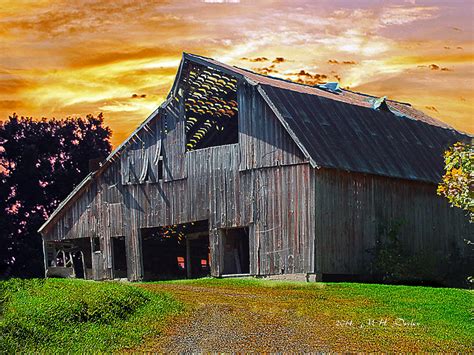 Old Barn At Sunset Digital Art By Mary Dreher Fine Art America