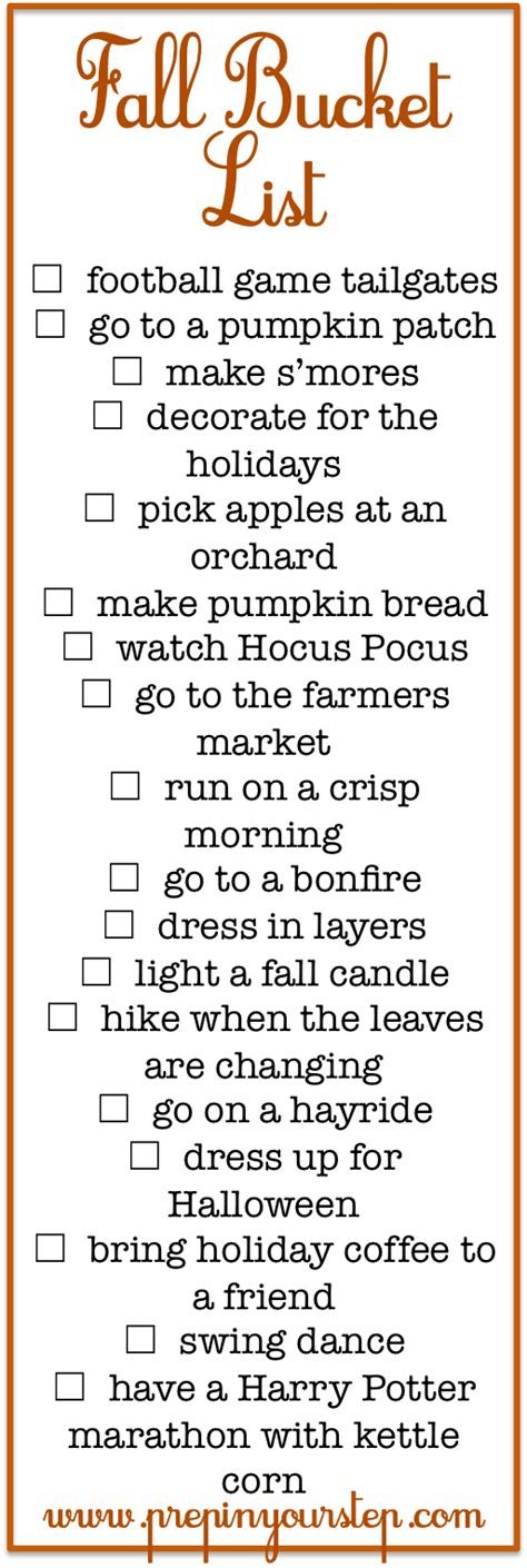 Prep In Your Step Fall Bucket List Fun Fall Activities Fall Holidays
