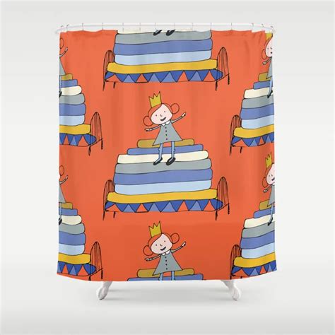 Buy Princess Pea Orange Shower Curtain By Susycosta Worldwide Shipping