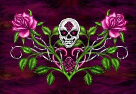 Black Skull With Rose Wallpapers Top Free Black Skull With Rose