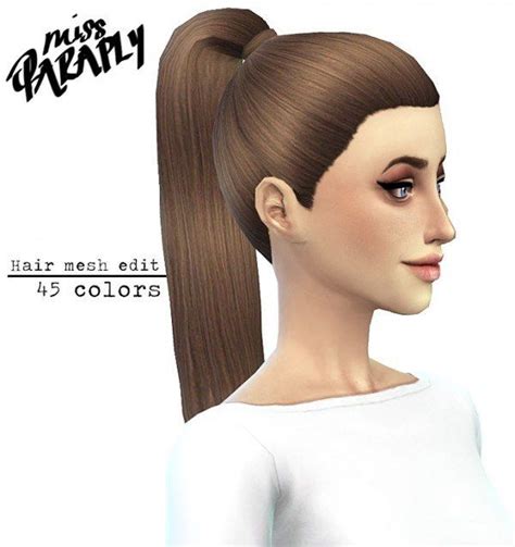 Miss Paraply Longa Ponytail Hairstyle 45 Colors Sims 4 Downloads