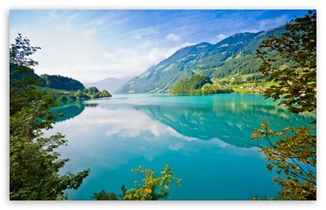 Turquoise Lake Ultra Hd Desktop Background Wallpaper For Multi