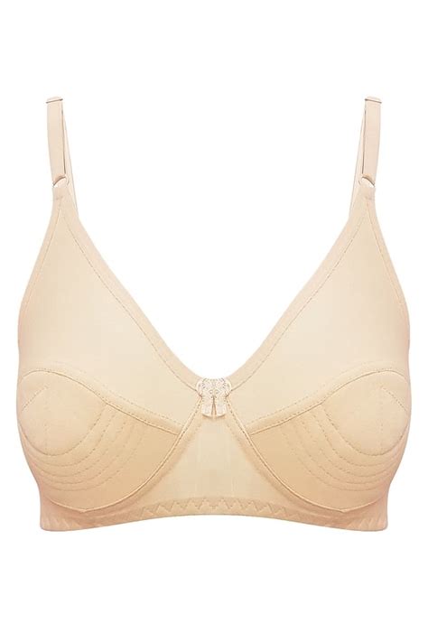 Buy Non Padded Non Wired Full Cup Bra In Nude Cotton Rich Online