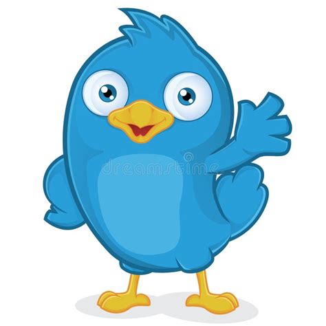 Blue Bird Waving Stock Vector Illustration Of Stop Character 36559736
