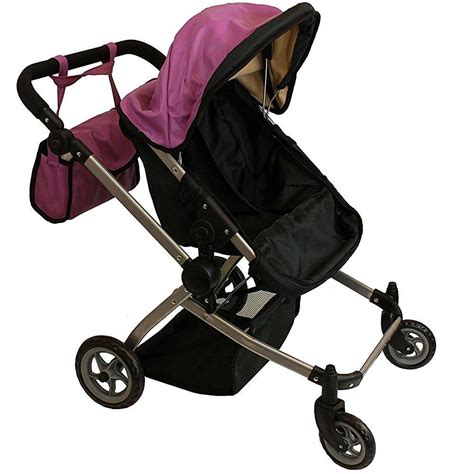 Babyboo Luxury Leather Look Twin Doll Pramstroller With Free Carriage