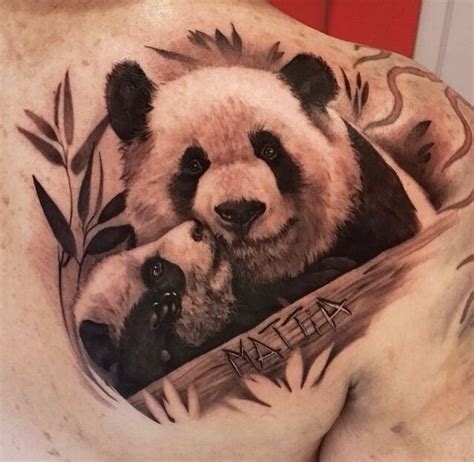 Cute Nature Tattoo Of Pandas Panda Tattoo Bear Tattoos Panda Bear