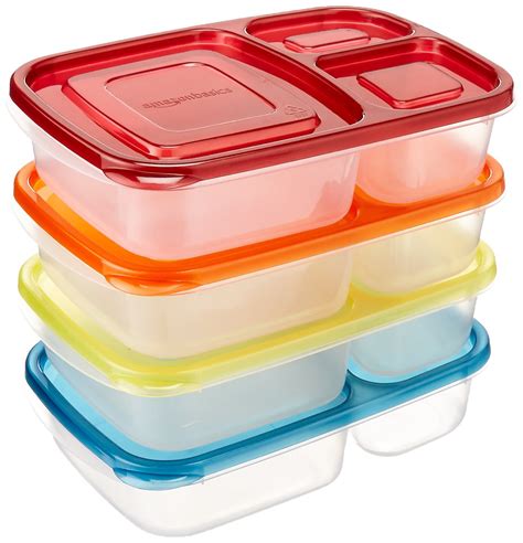 Amazonbasics Bento Lunch Box Containers Set Of 4 Kitchen
