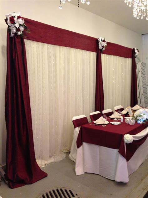 Burgundy And Ivory Backdrop 25th Marriage Anniversary Wedding