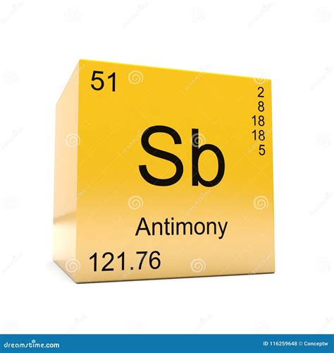 Antimony Chemical Element Symbol From Periodic Table Stock Illustration