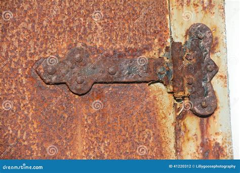 Rusted Door Hinge Stock Photo Image Of Door Closeup 41220312