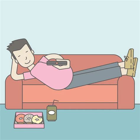 Lazy Person On Couch Cartoon