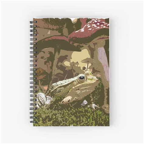 Cottagecore Aesthetic Frog Mushroom Frog Lover Spiral Notebook By