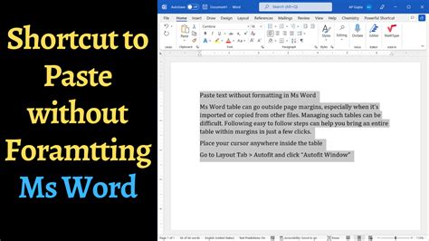 Ms Word Shortcut To Paste Without Formatting Pickupbrain Be Smart