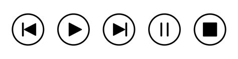 Media Player Button Icons For Play Pause And Fast Forward 5424881