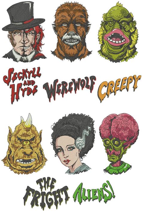 Classic Monsters Clip Art Library