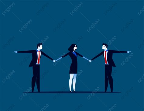 Tug Vector Hd Images Business People Tugging A Man A Business Vector Png Image For Free Download