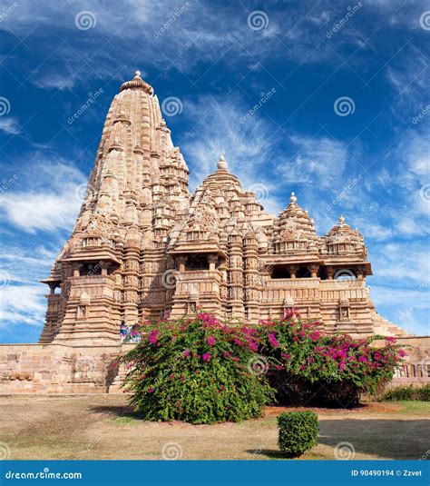 Ancient Kandariya Mahadeva Temple In Khajuraho India Stock Photo