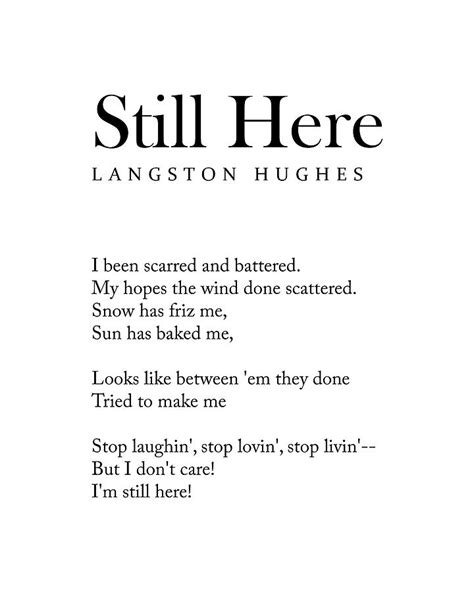 Still Here Langston Hughes Poem Literature Typography Print 2