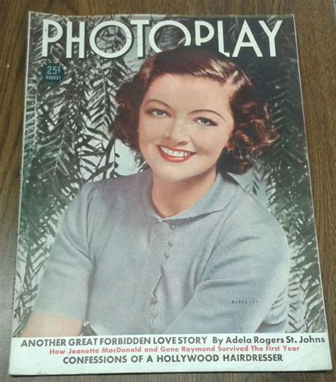 Photoplay Myrna Loy August 1938 Vol Lii No 8 Vintage Original Magazine