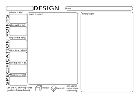 Ks3 Design Ideas Worksheet Teaching Resources