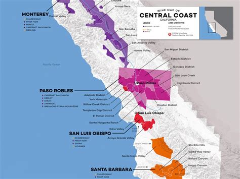 A Guide To Californias Coast Central California Beaches Map