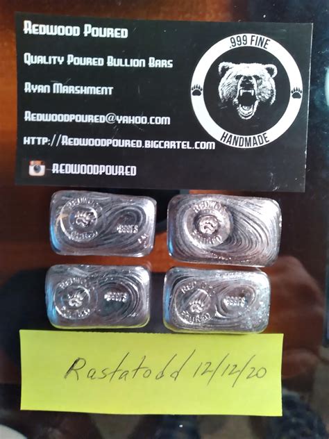 Wts Redwood Poured 999 Silver Bars Pmsforsale