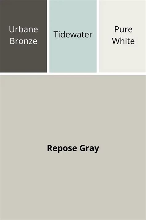 Colors That Go With Repose Gray Urbane Bronze Tidewater Pure White