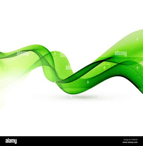 Abstract Green Wavy Lines Colorful Vector Background Stock Vector