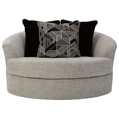 Many oversized swivel chair models come with a turntable. Benchcraft Megginson Contemporary Oversized Round Swivel ...