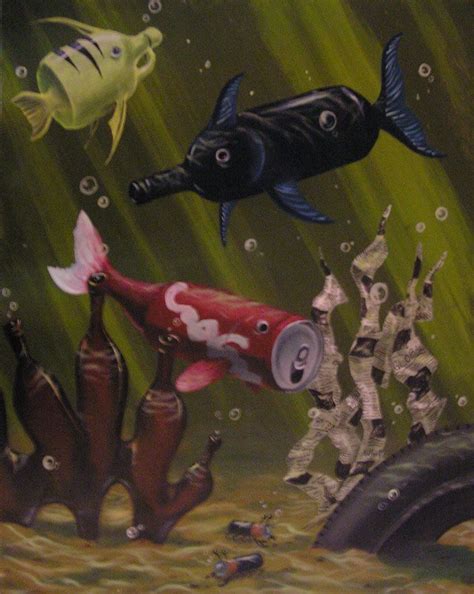 Visual Metaphor About Pollution And Their Effects On Fish