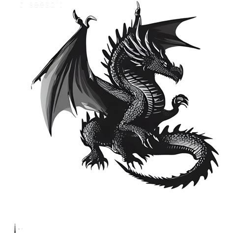 Chinese Black Dragon Silhouette 24513072 Png