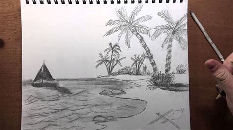 Beach Pencil Sketch At Explore Collection Of Beach