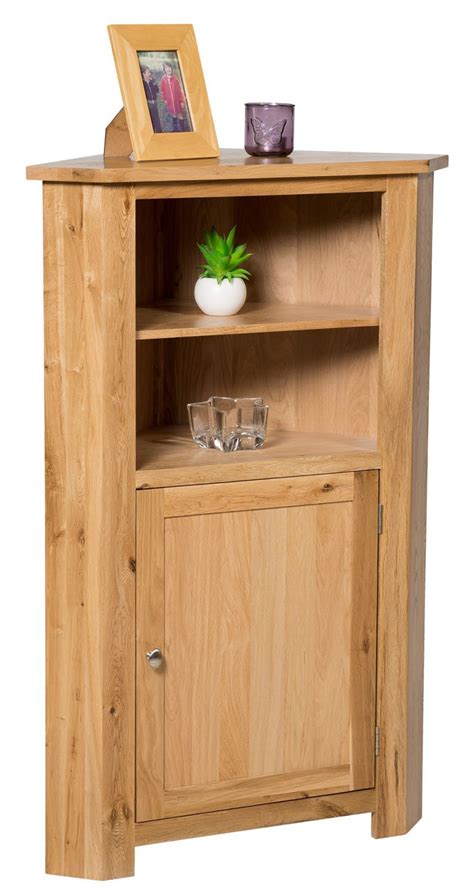 Hallowood Waverly Corner Storage Cabinet In Light Oak Finish Low