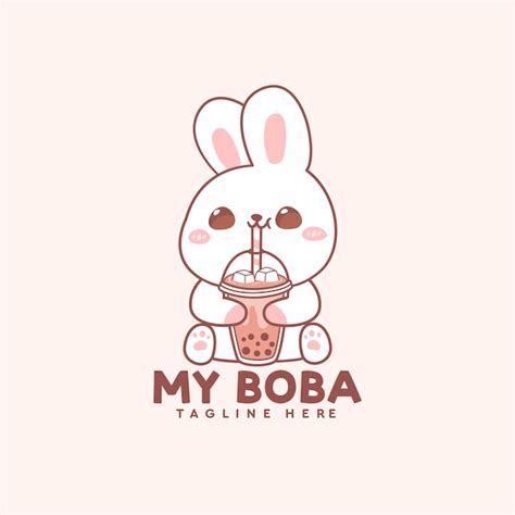 Premium Vector Cute Bunny Rabbit Drink Boba Milk Tea Cartoon Hand