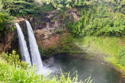 Wailua Falls Kauai High Quality Nature Stock Photos ~ Creative Market