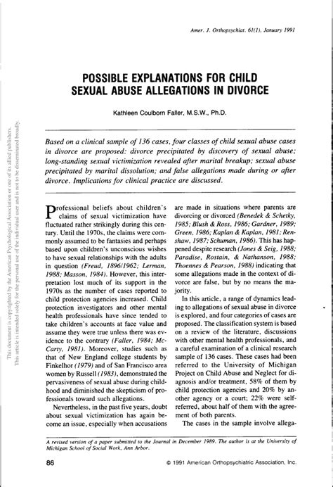 For some the experience haunts and scars. Sexuale Vlooritching 1991 : Changes In American Adults ...