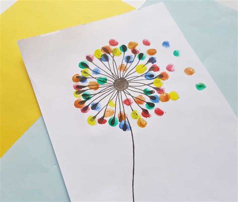 Finger Painting Dandelion Dandelion Wall Art