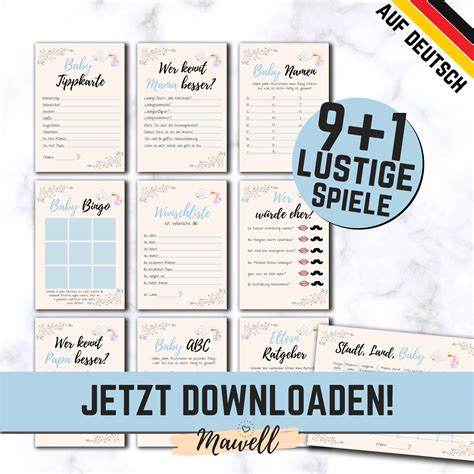 Beautiful customized favors truly makes for a beautiful array that celebrates the. 10 Babyparty Ideen Junge spiele Vorlagen deutsch als PDF zum Sofort Download! in 2020 | Bullet ...