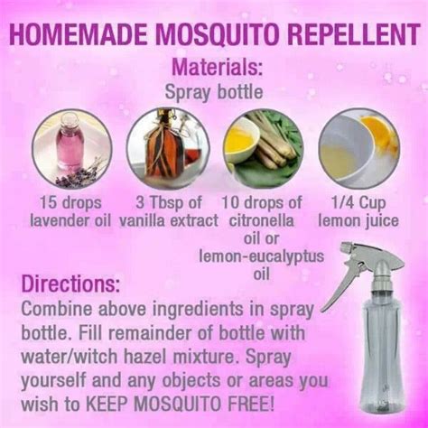 These homemade insect repellent ideas include a natural spray you can make at home along with many here's another recipe for homemade insect repellant. Homemade mosquito repellent | Healthy Living | Pinterest