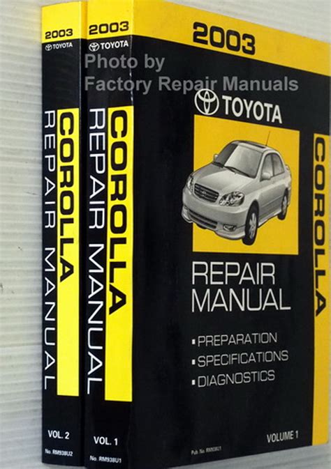 2003 Toyota Corolla Factory Service Manual Set Original Shop Repair