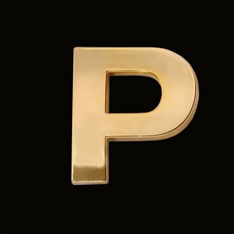 Gold Letter P 3cm Chrome Letter And Sign