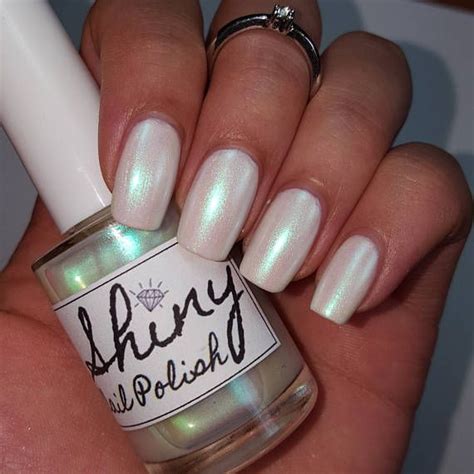 White Pearl Iridescent Nail Polish Duo 5 Free Handmade Indie Etsy