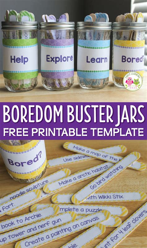 Boredom Buster Jars Early Learning Ideas