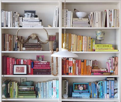 Arranging Bookshelves By Color Bookshelves